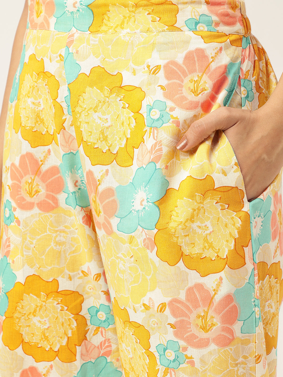 Yellow Printed Cotton Co-ord Set