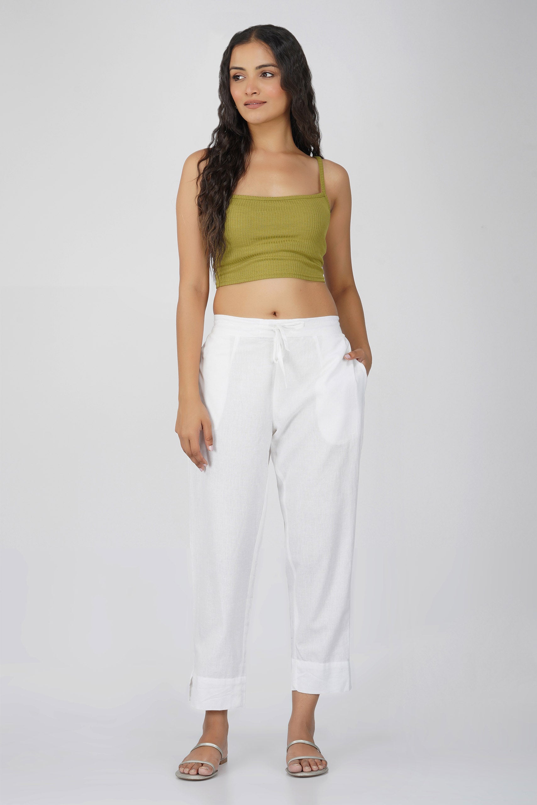 White Airy-Cotton Trouser