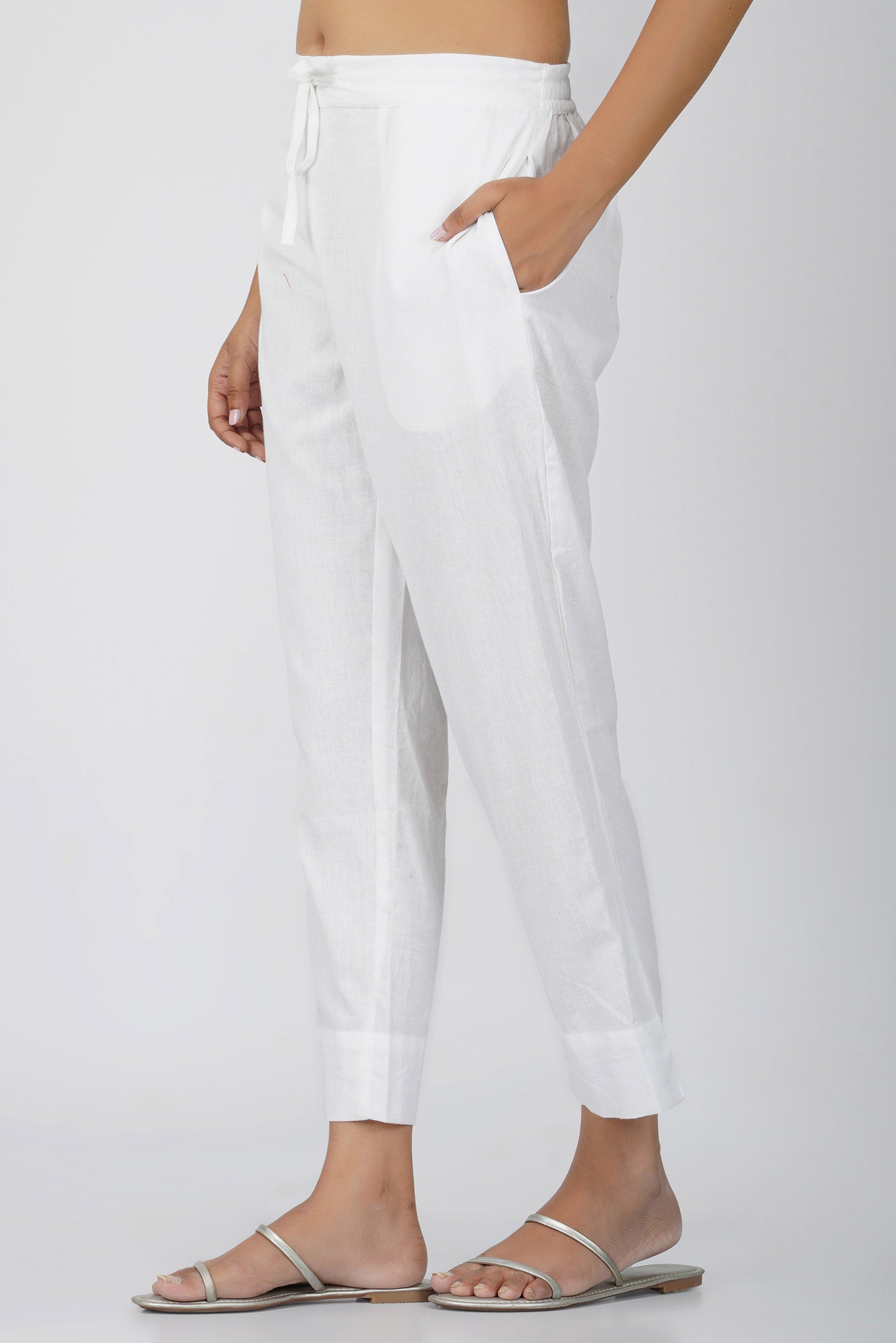 White Airy-Cotton Trouser
