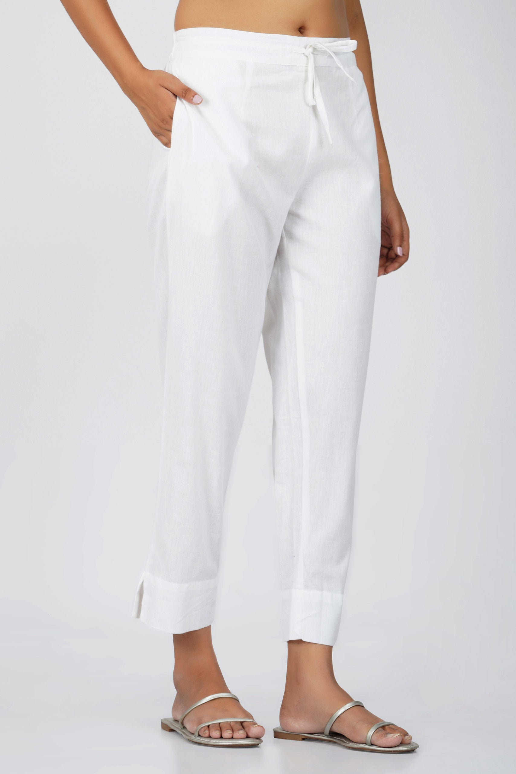 White Airy-Cotton Trouser