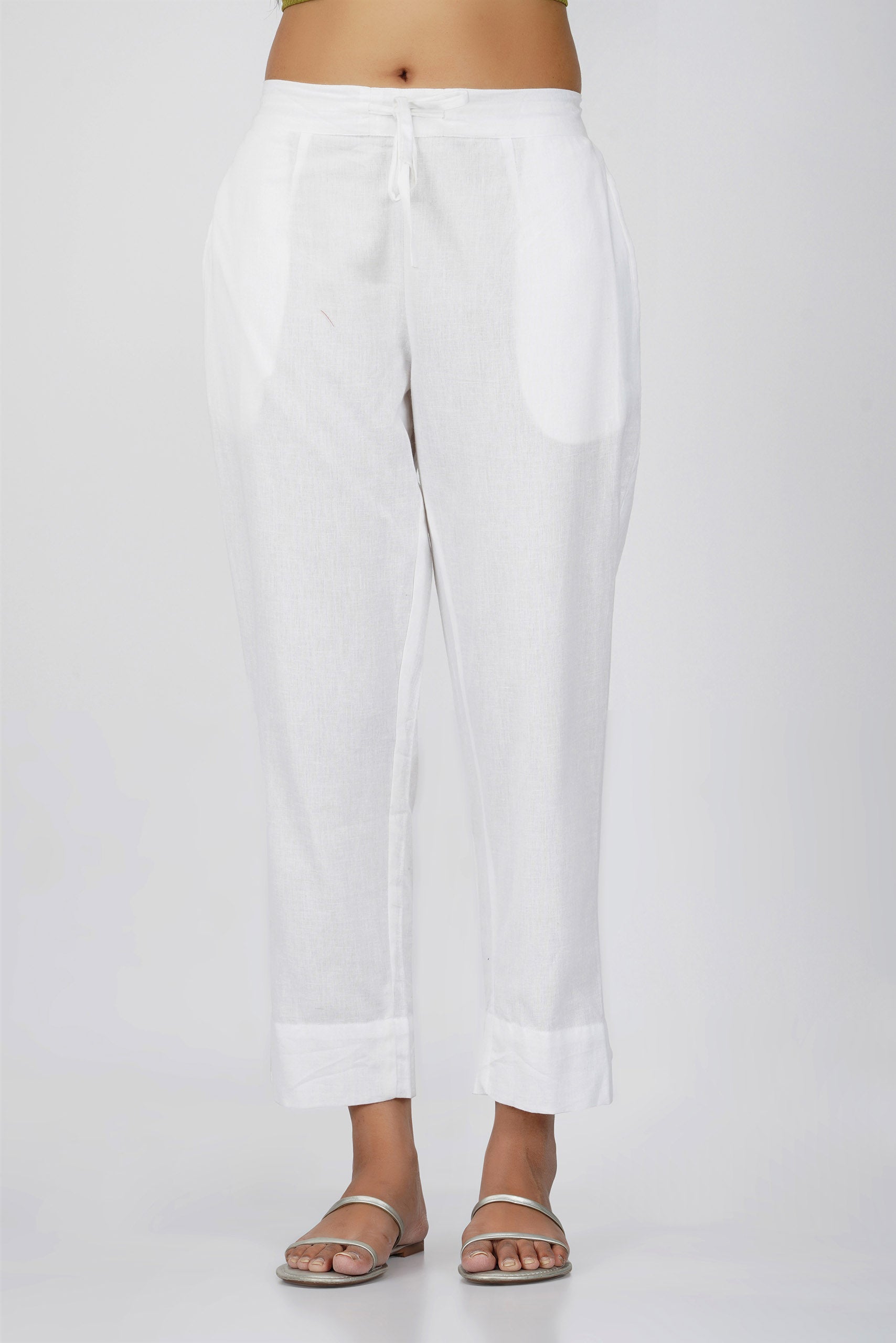 White Airy-Cotton Trouser