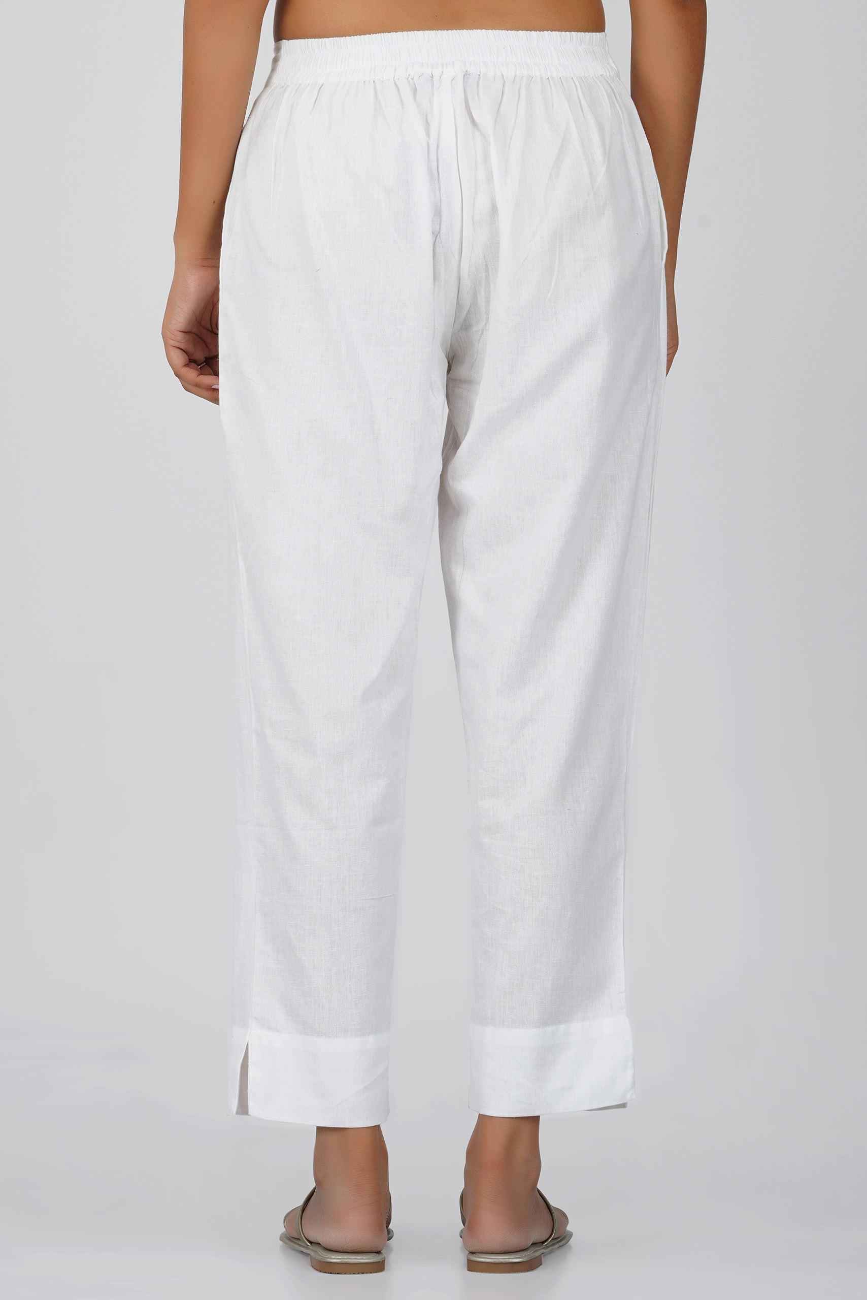 White Airy-Cotton Trouser