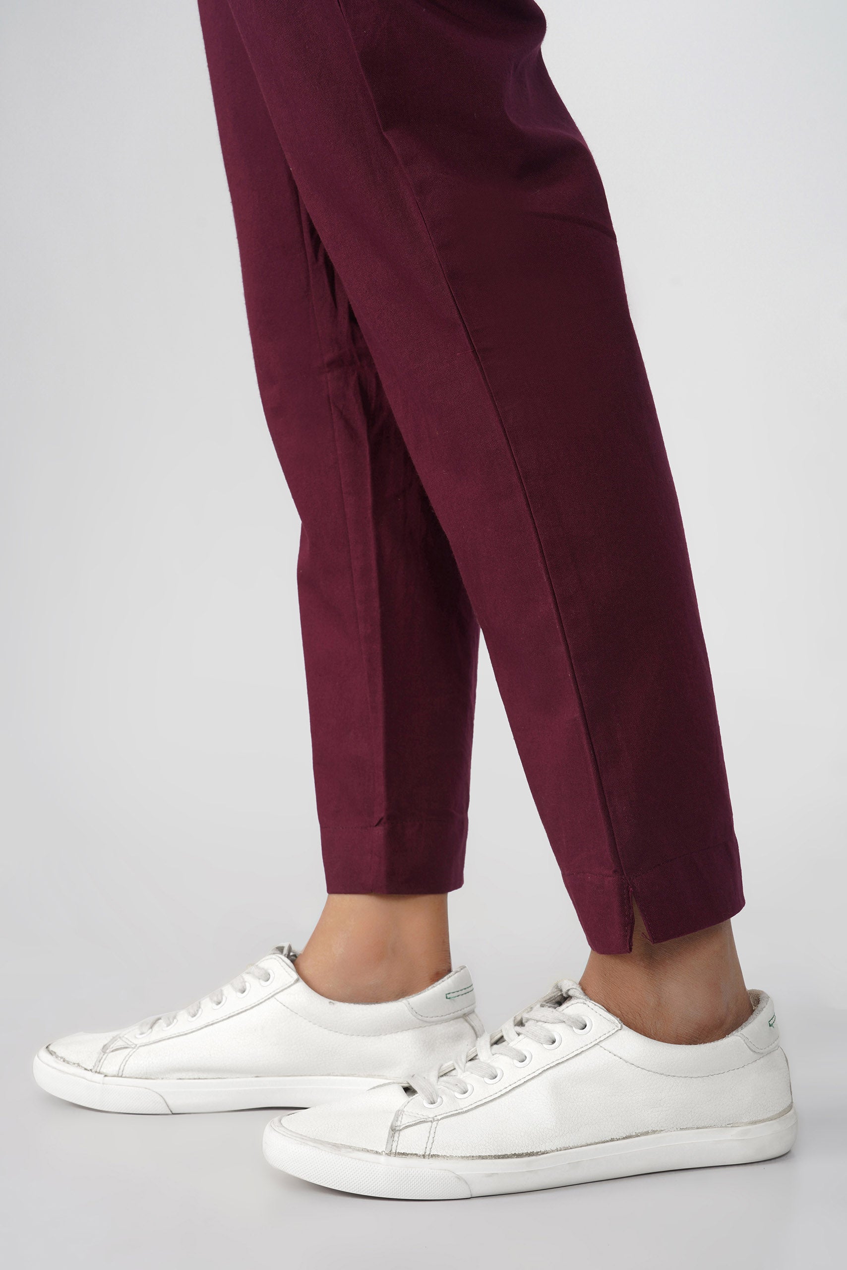 Wine Cotton Trouser for Women