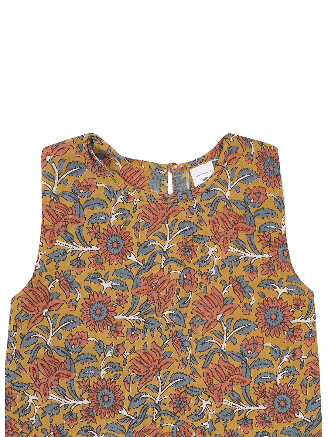 Kids Sleeveless Cotton Top (Yellow)