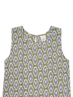 Kids Sleeveless Cotton Top (Green)