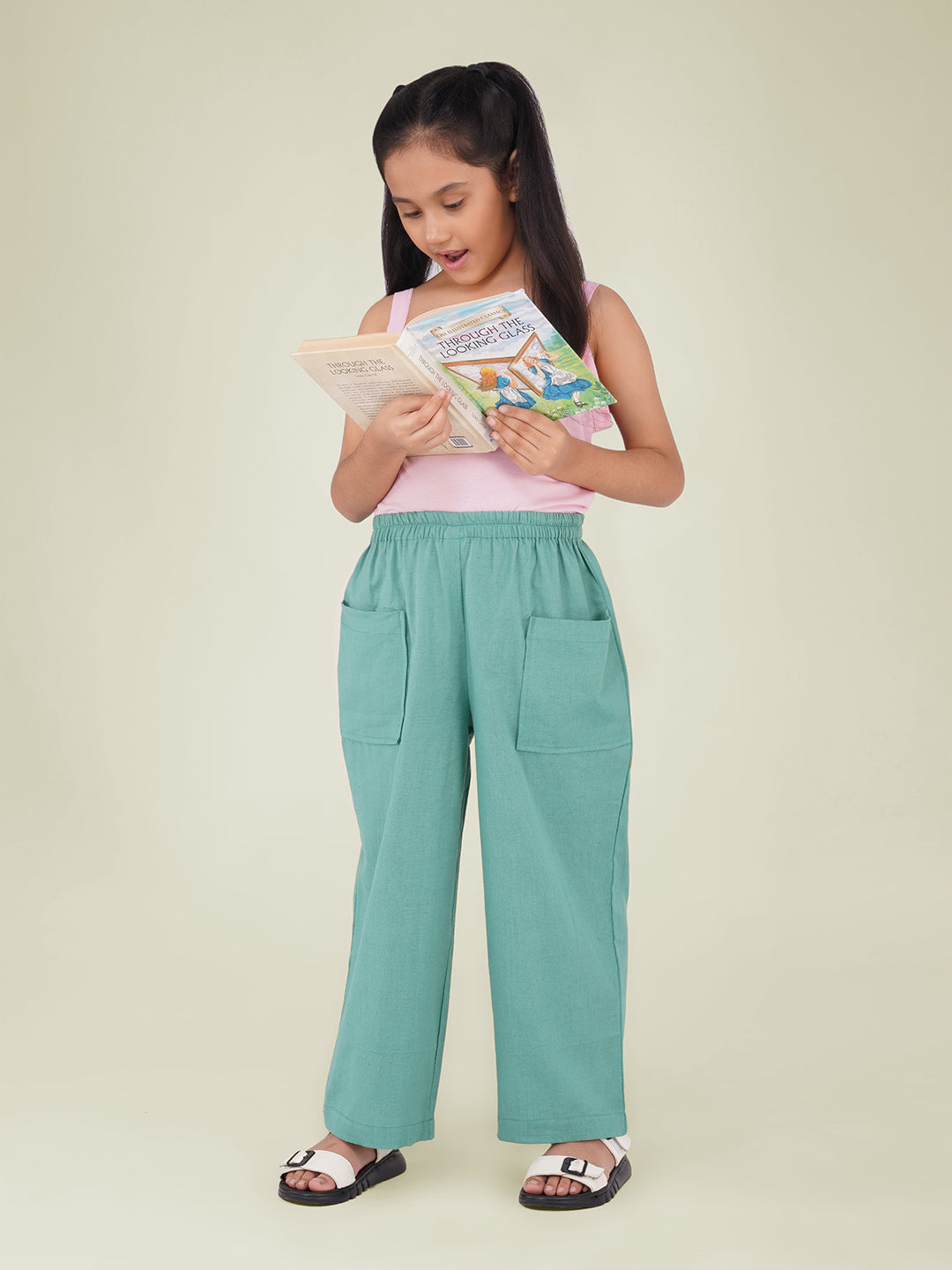 Kids Mint Green Cotton Trouser