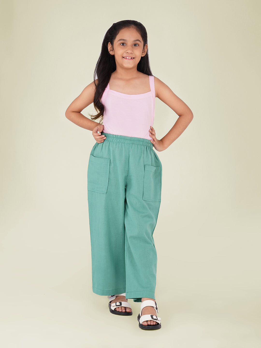 Kids Mint Green Cotton Trouser