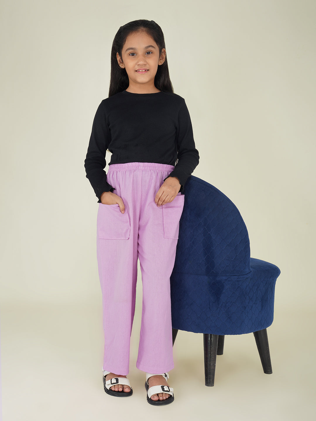 Kids Lavender Cotton Trouser