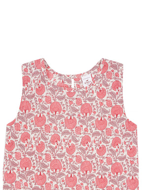 Kids Sleeveless Cotton Top (White and Pink)