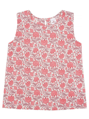 Kids Sleeveless Cotton Top (White and Pink)