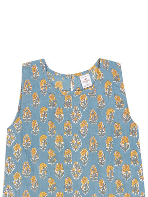 Kids Sleeveless Cotton Top (Blue)