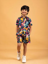 Kids Unisex Multicolor Half-Sleeve Shirt and Short Set