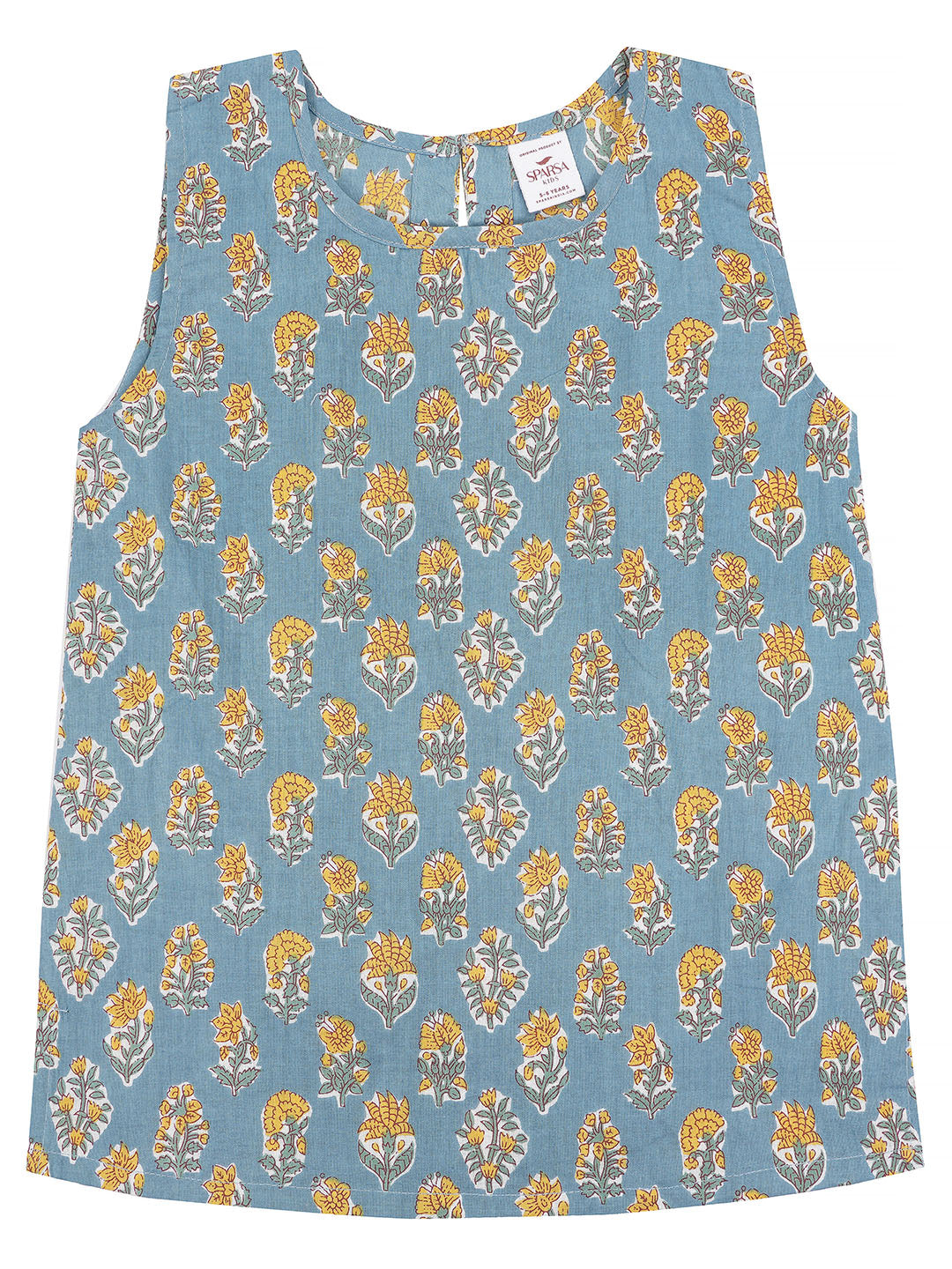 Kids Sleeveless Cotton Top (Blue)