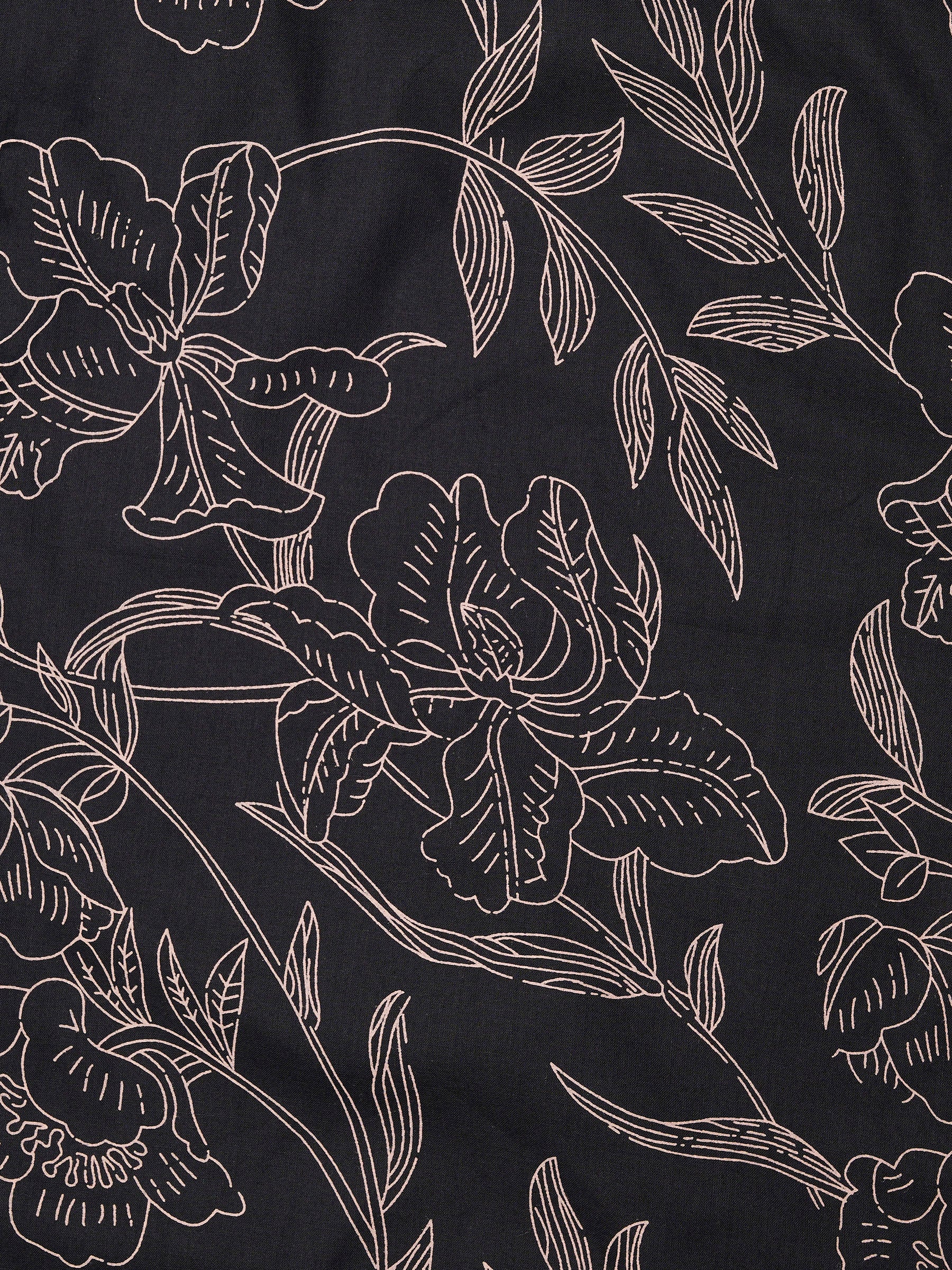 Black Printed Sleeveless Cotton Top