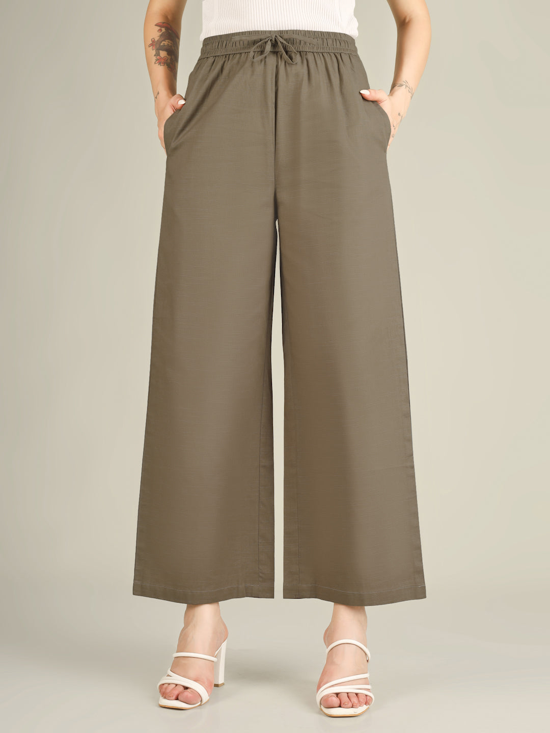 Khaki Green Premium Cotton Linen Trouser