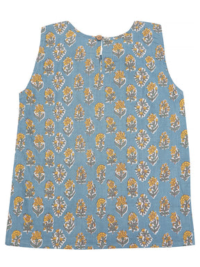 Kids Sleeveless Cotton Top (Blue)