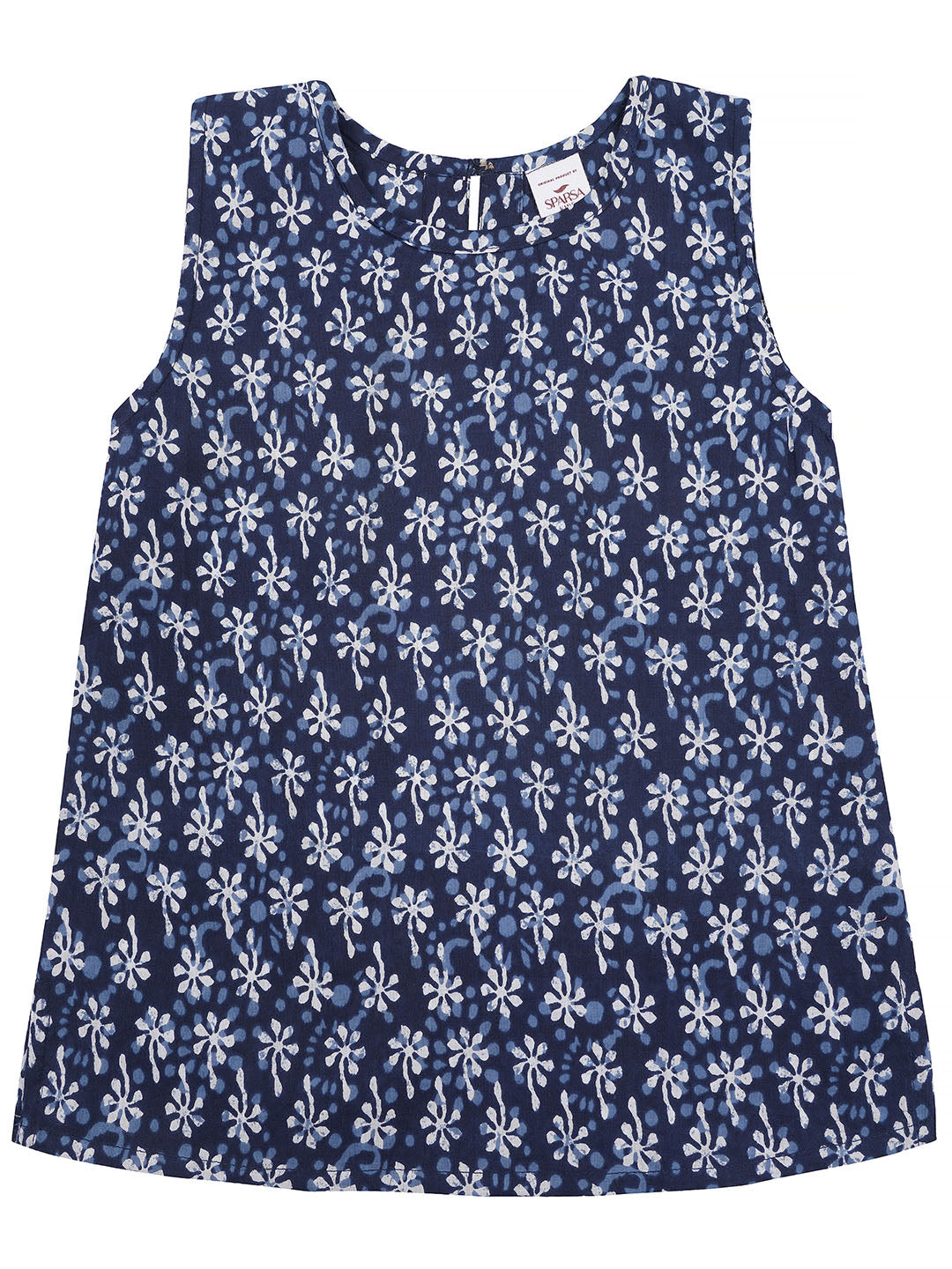 Kids Sleeveless Cotton Top (Blue)