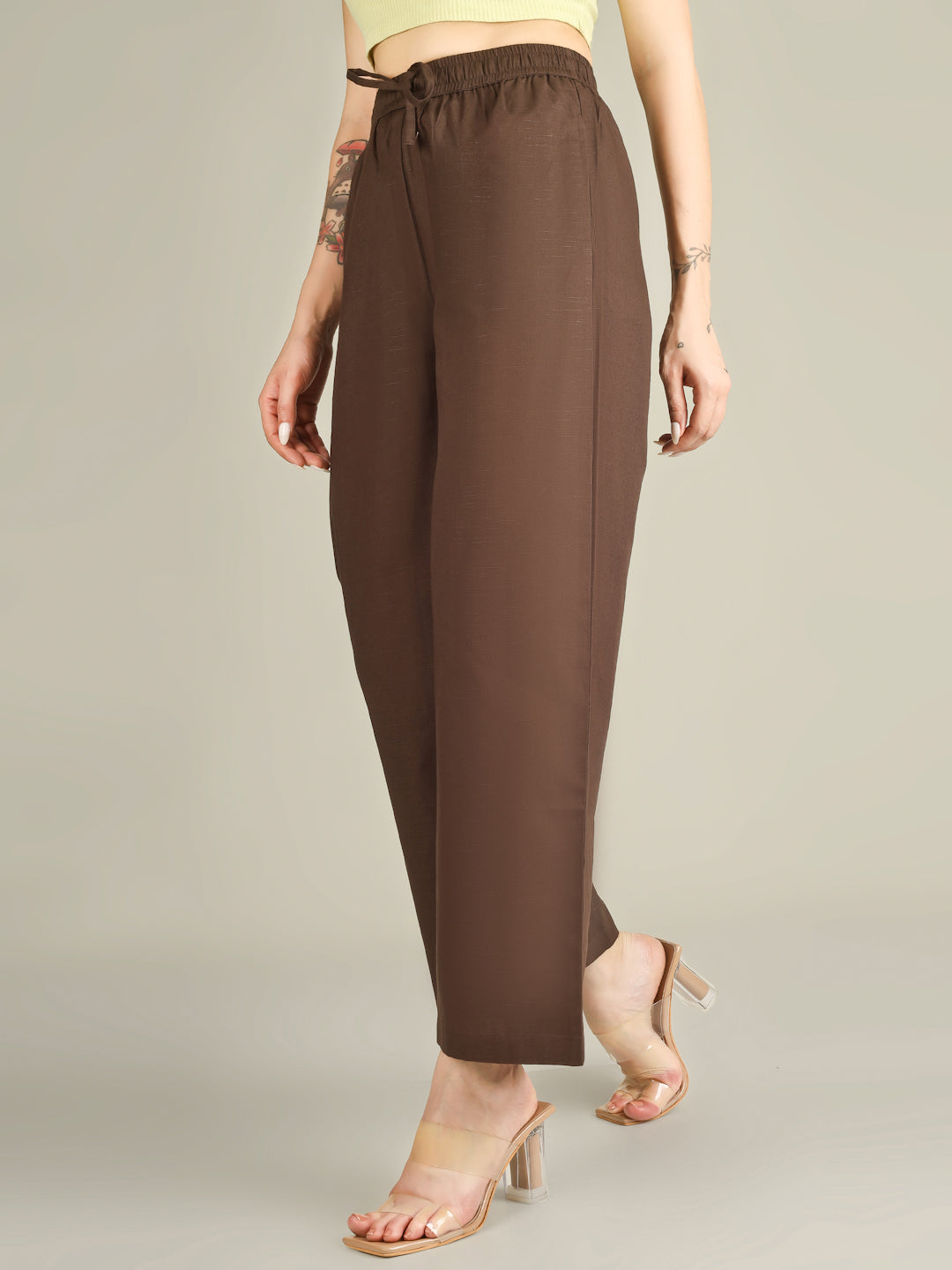 Brown Premium Cotton Linen Trouser