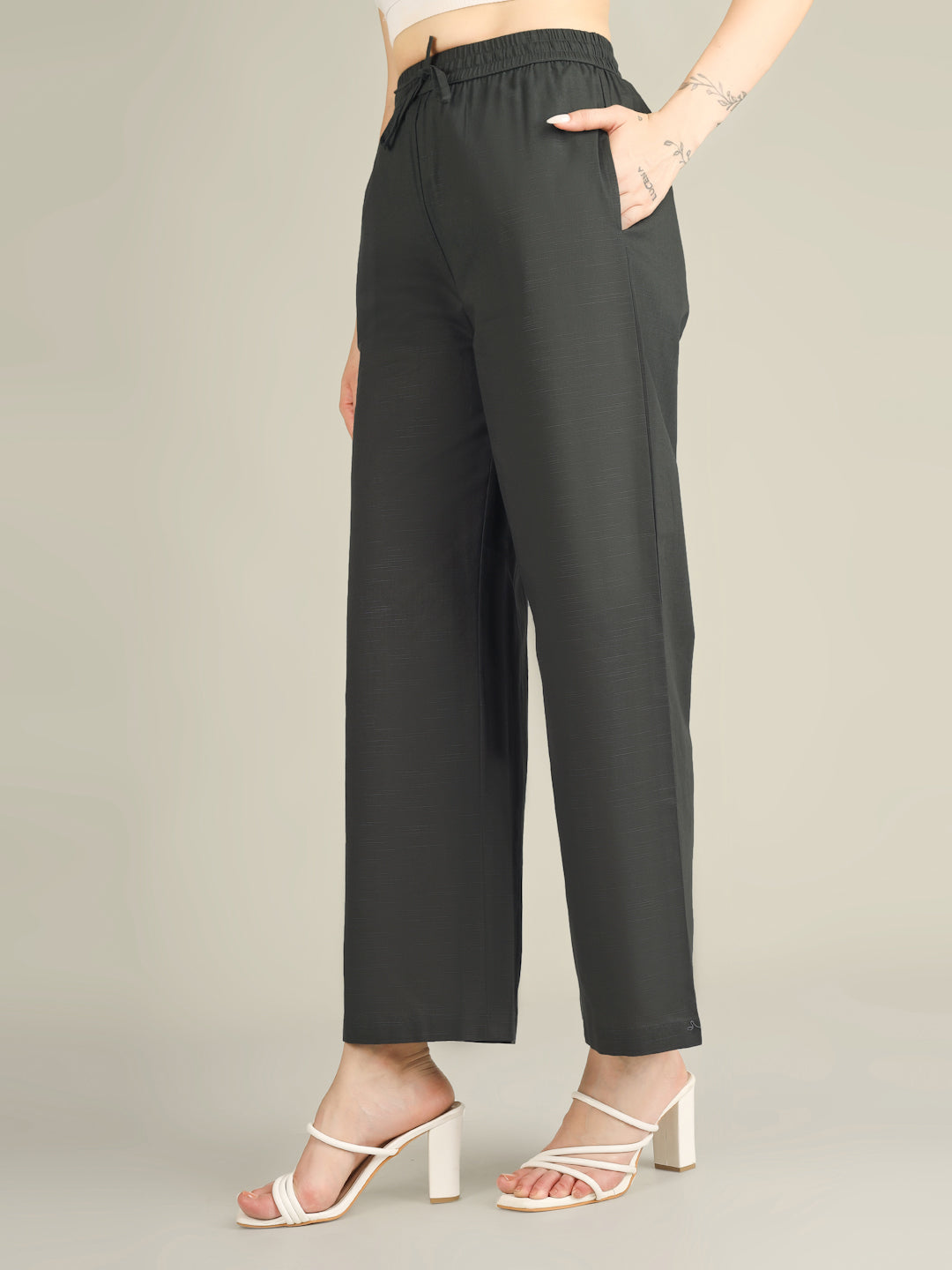 Forest Green Premium Cotton Linen Trouser