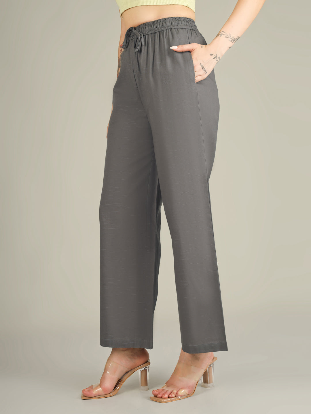Grey Premium Cotton Linen Trouser
