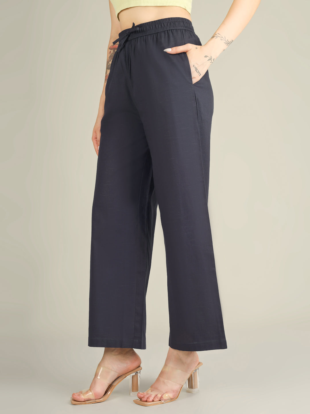 Slate Grey Premium Cotton Linen Trouser