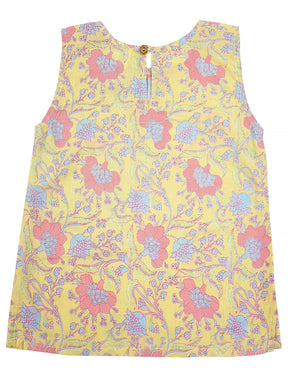 Kids Sleeveless Cotton Top (Light Yellow)