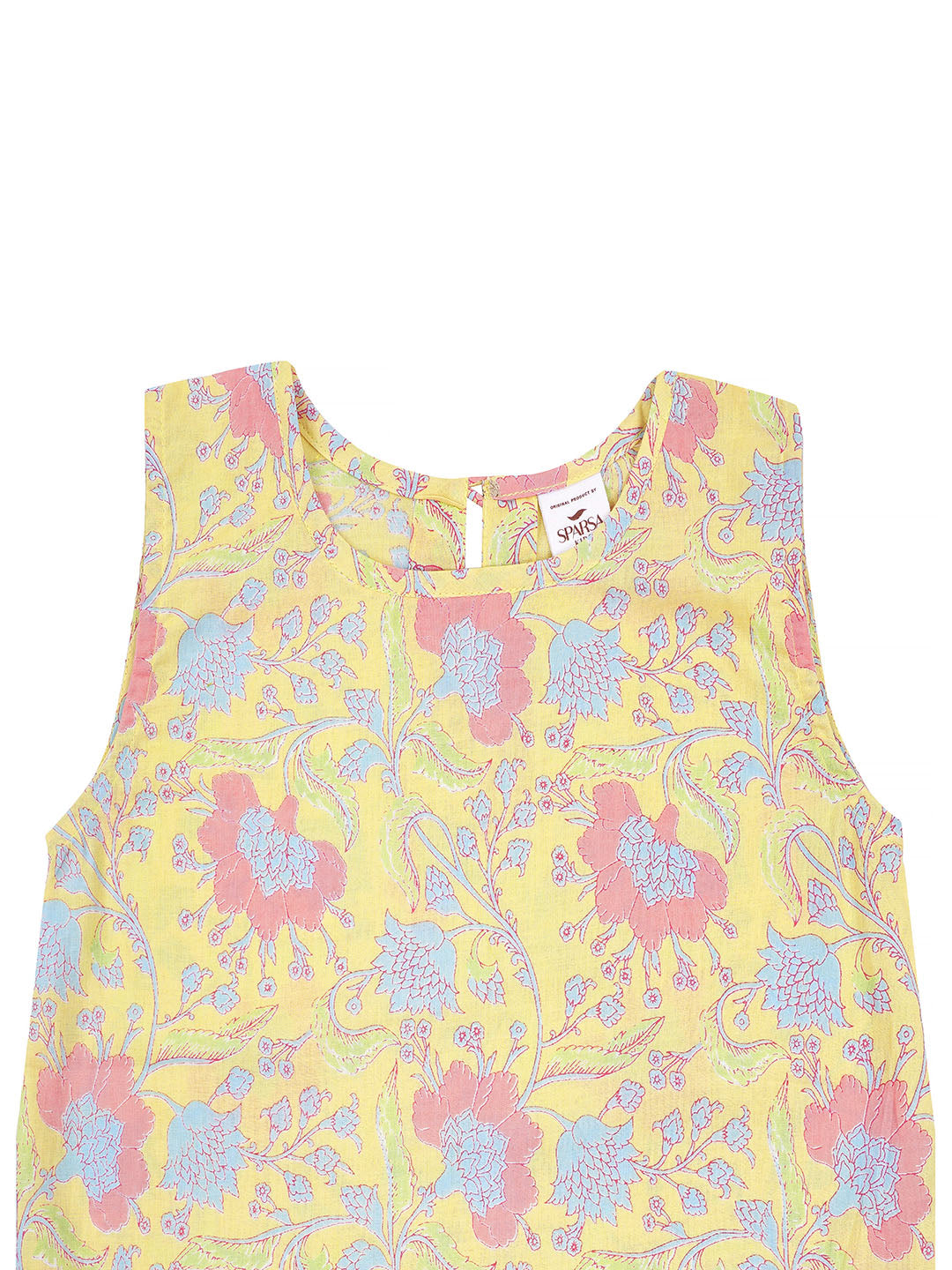 Kids Sleeveless Cotton Top (Light Yellow)