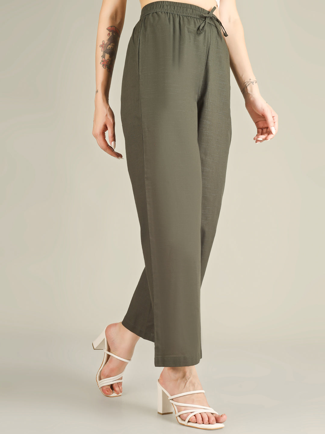 Forest Green Premium Cotton Linen Trouser