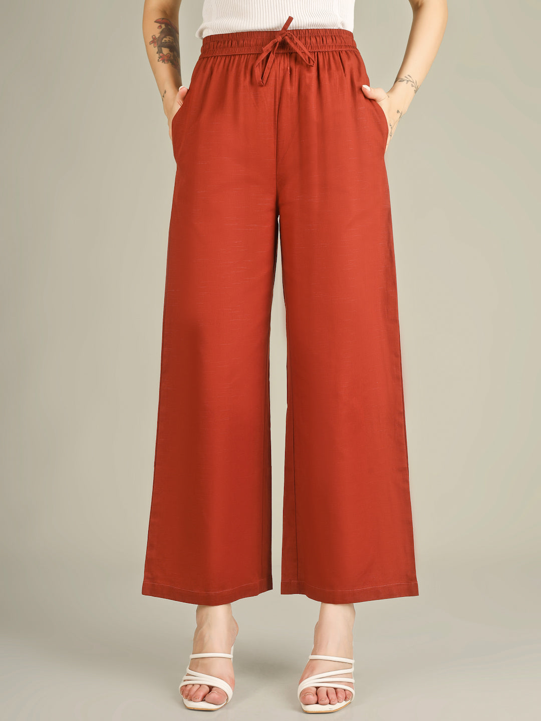 Rust Premium Cotton Linen Trouser