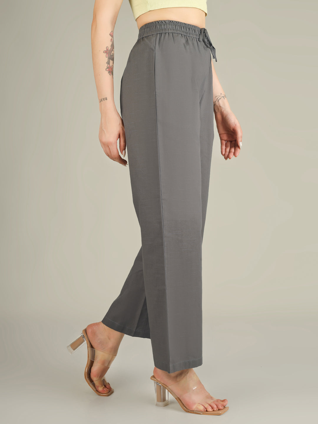 Grey Premium Cotton Linen Trouser