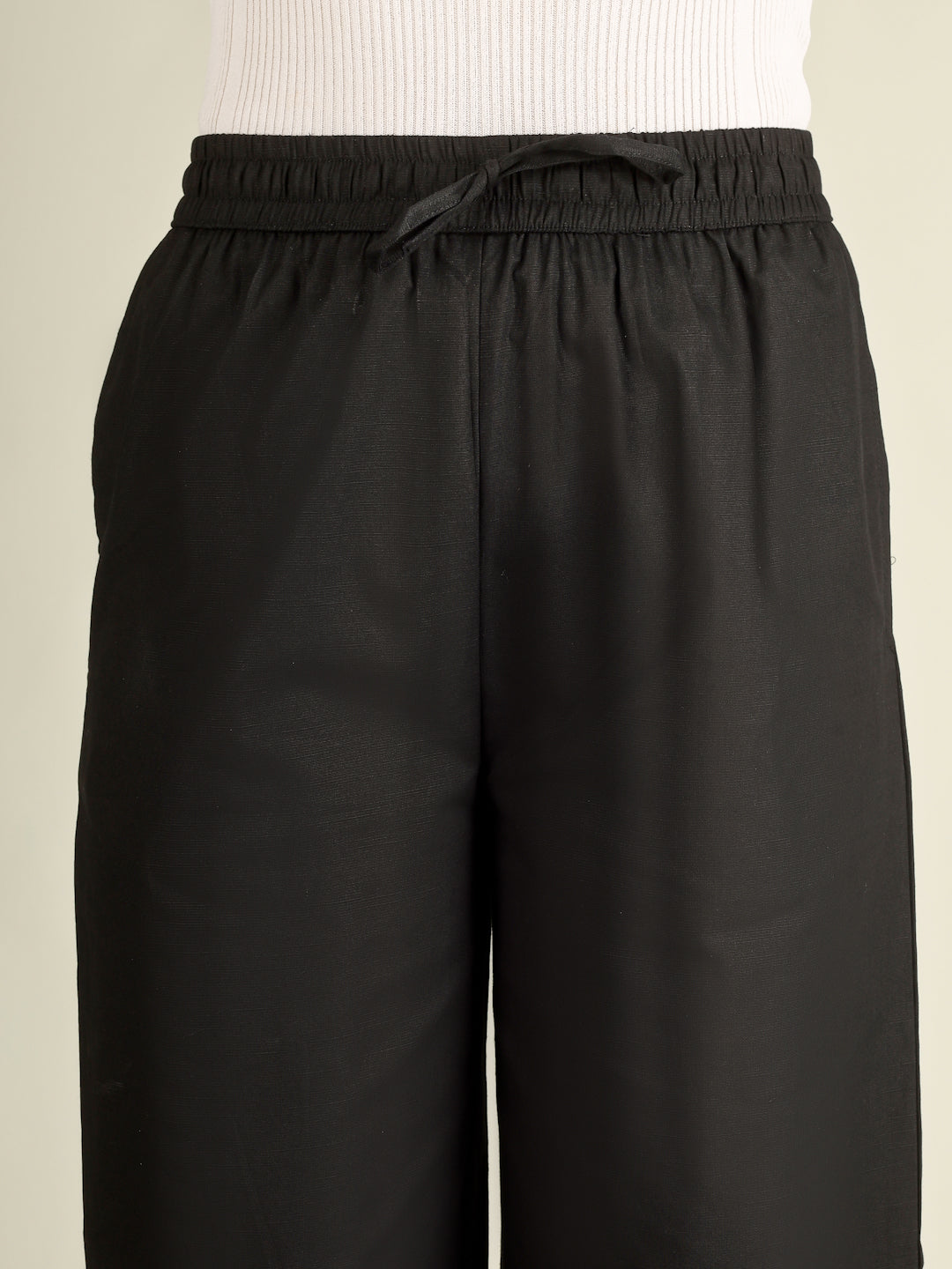 Black Premium Cotton Linen Trouser