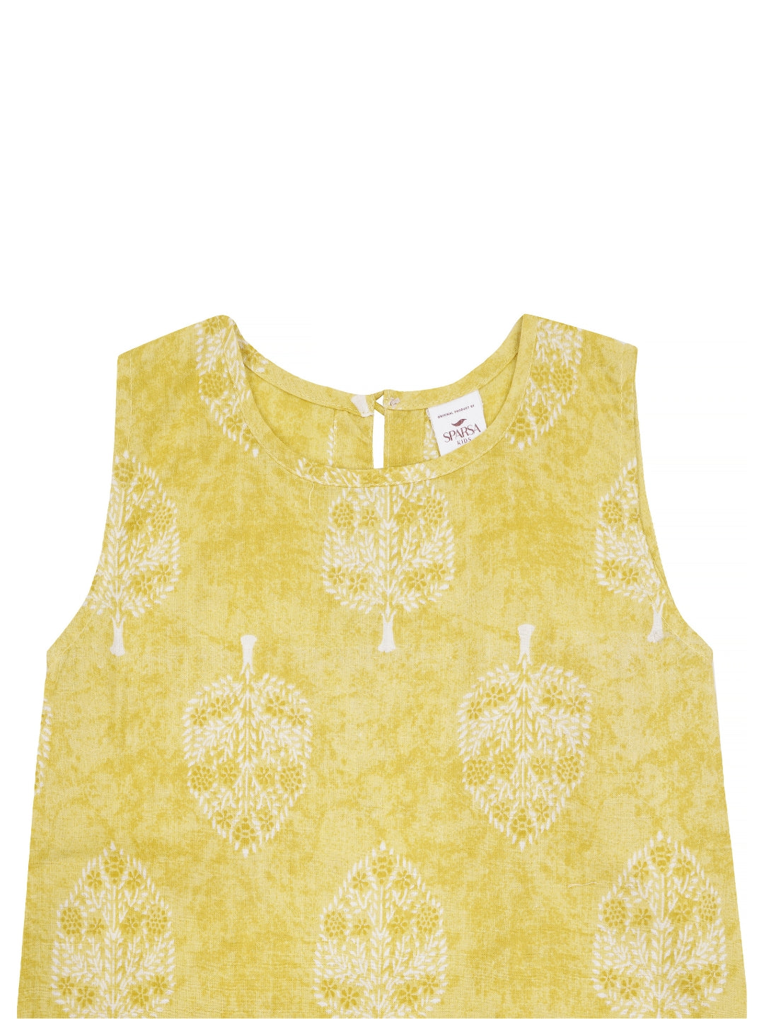 Kids Sleeveless Cotton Top (Yellow)