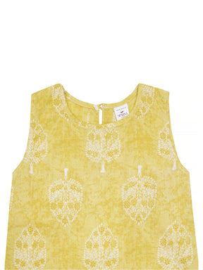 Kids Sleeveless Cotton Top (Yellow)