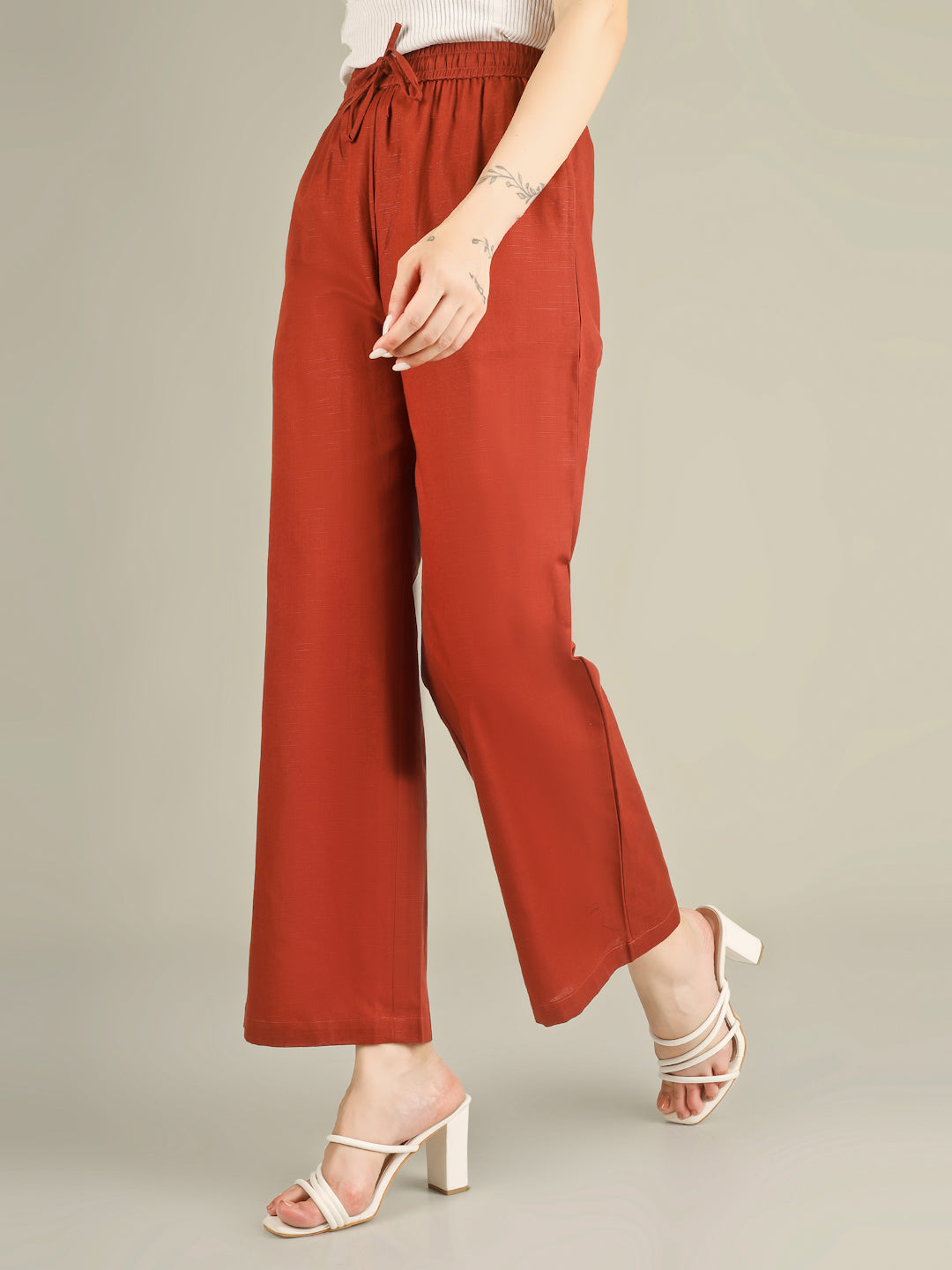 Rust Premium Cotton Linen Trouser