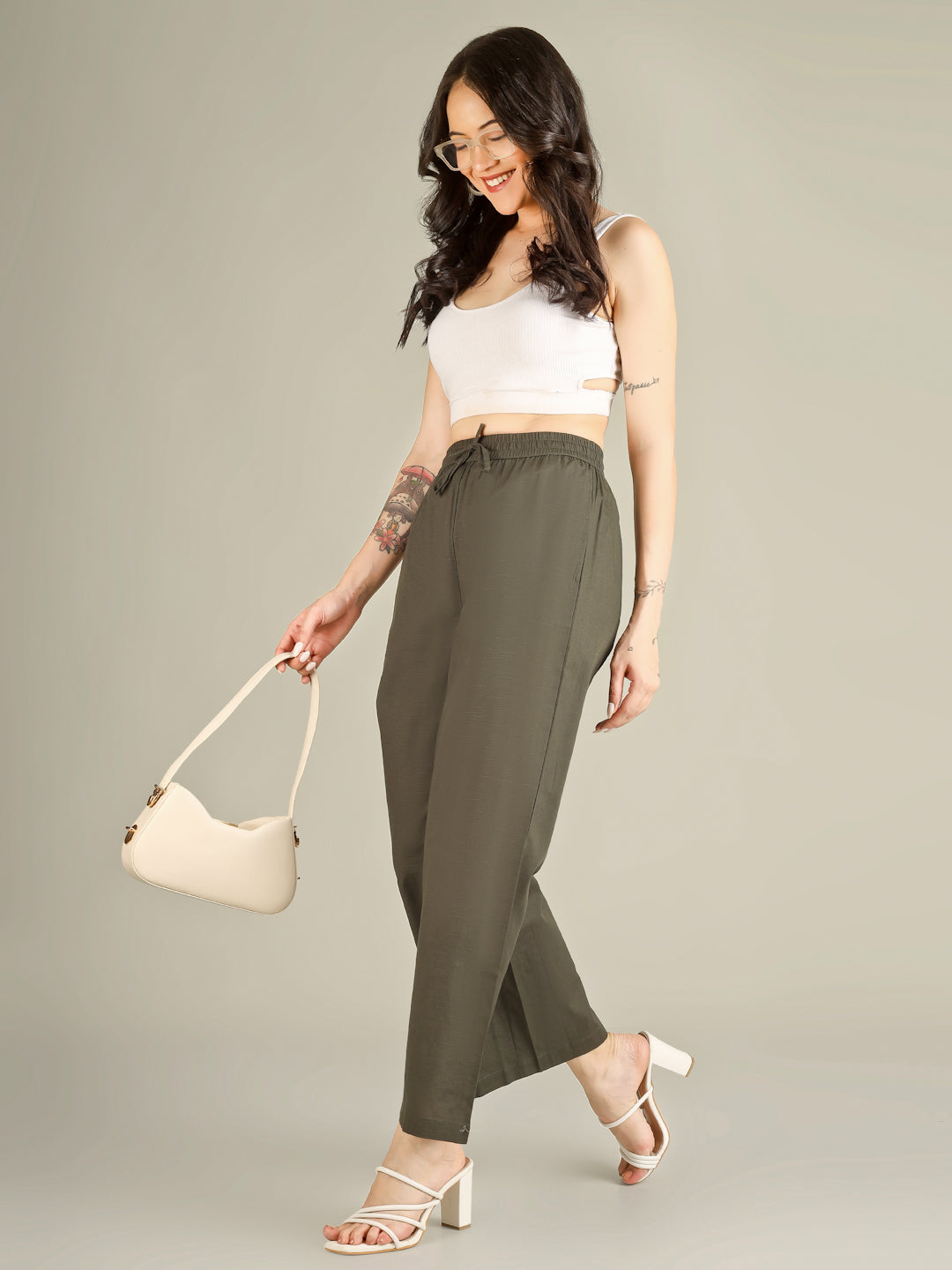 Forest Green Premium Cotton Linen Trouser