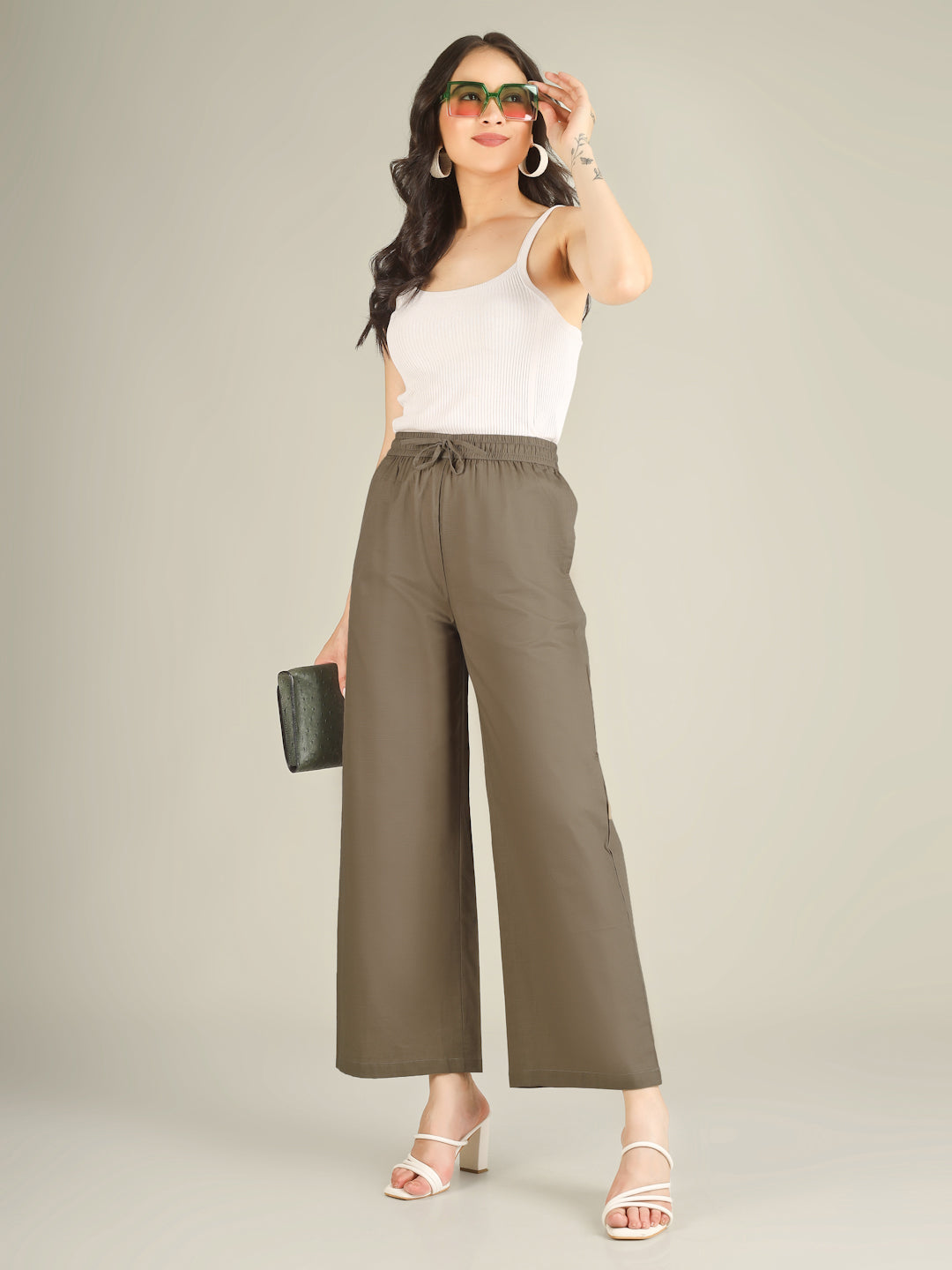 Khaki Green Premium Cotton Linen Trouser