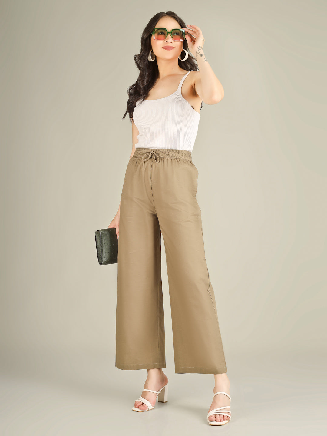 Khaki Green Premium Cotton Linen Trouser