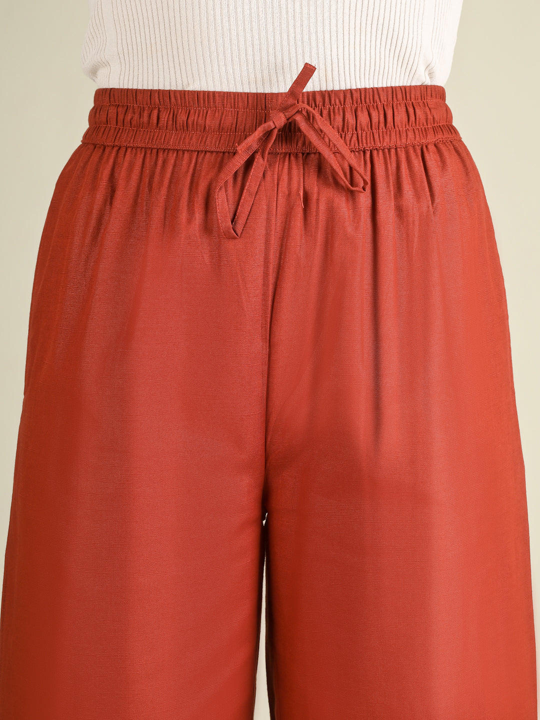 Rust Premium Cotton Linen Trouser