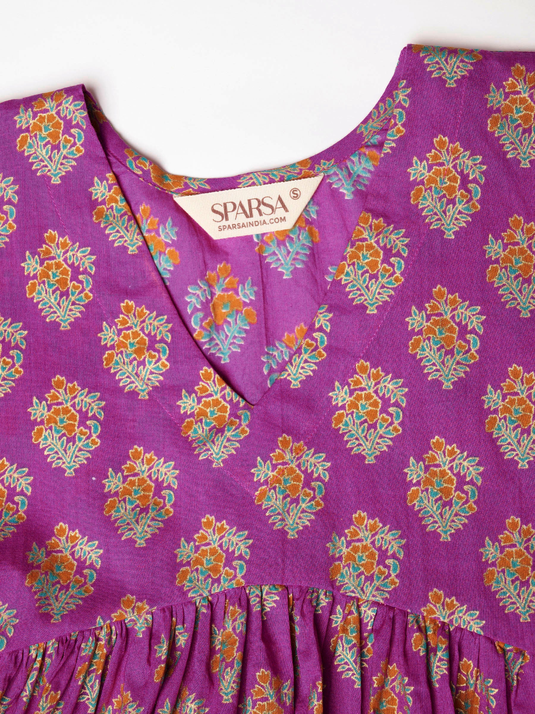 Pink Printed Alia-Cut Cotton Top