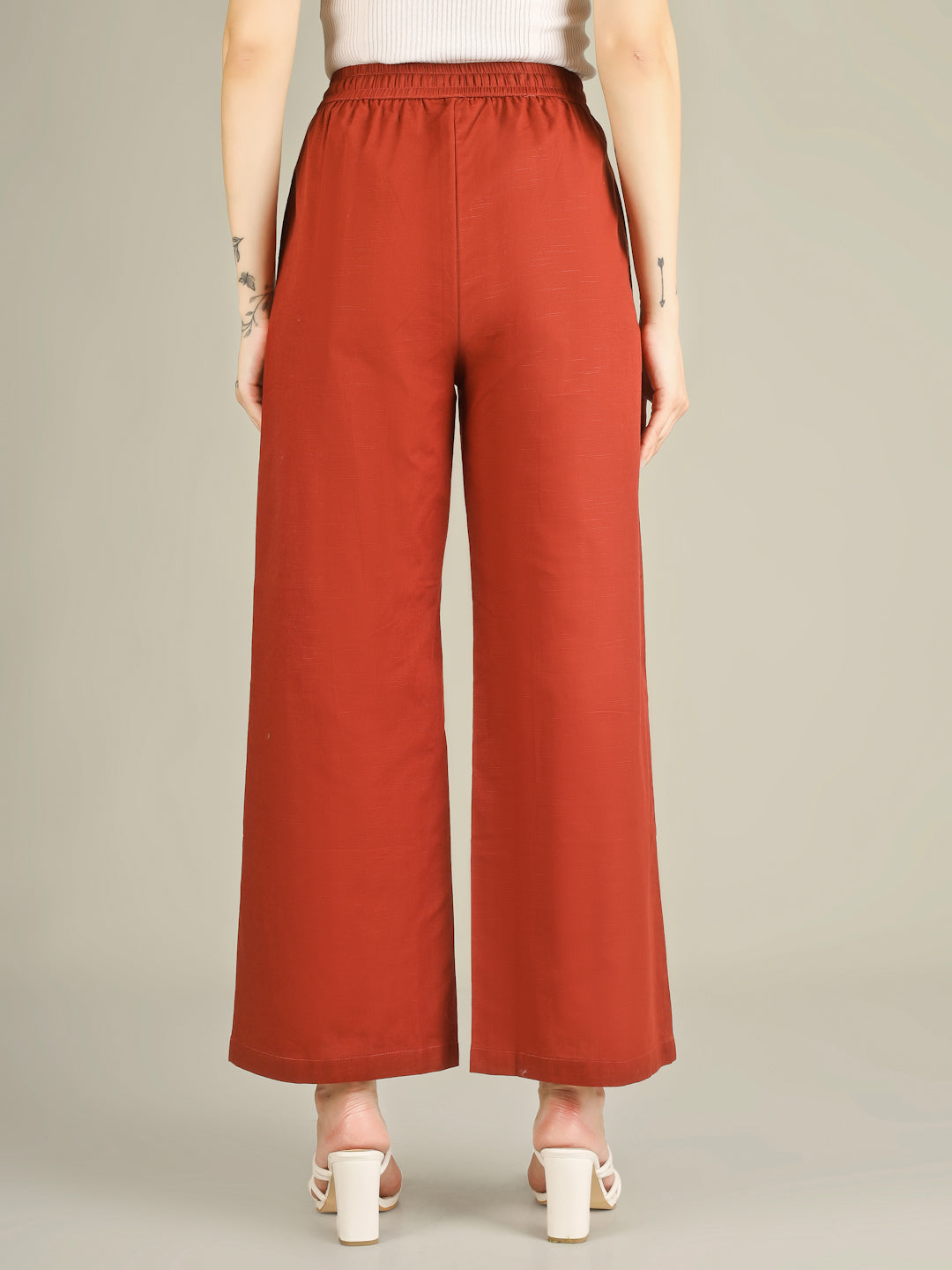 Rust Premium Cotton Linen Trouser