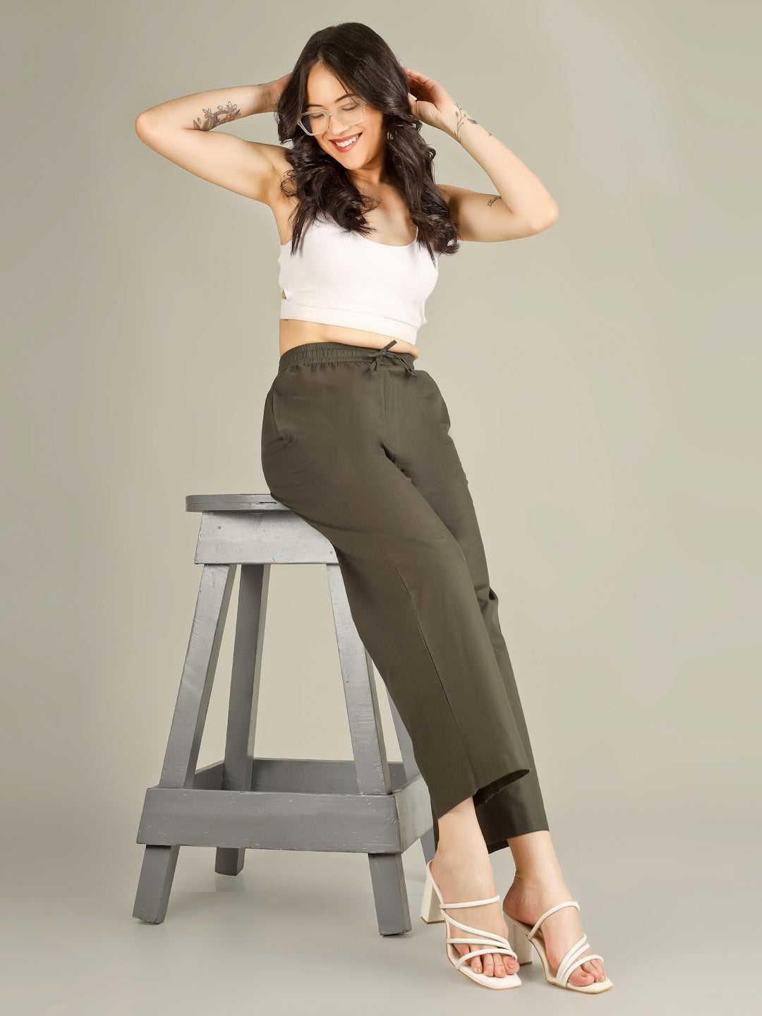 Forest Green Premium Cotton Linen Trouser