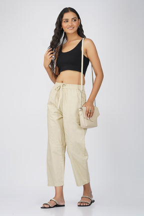 Beige Baggy Pant