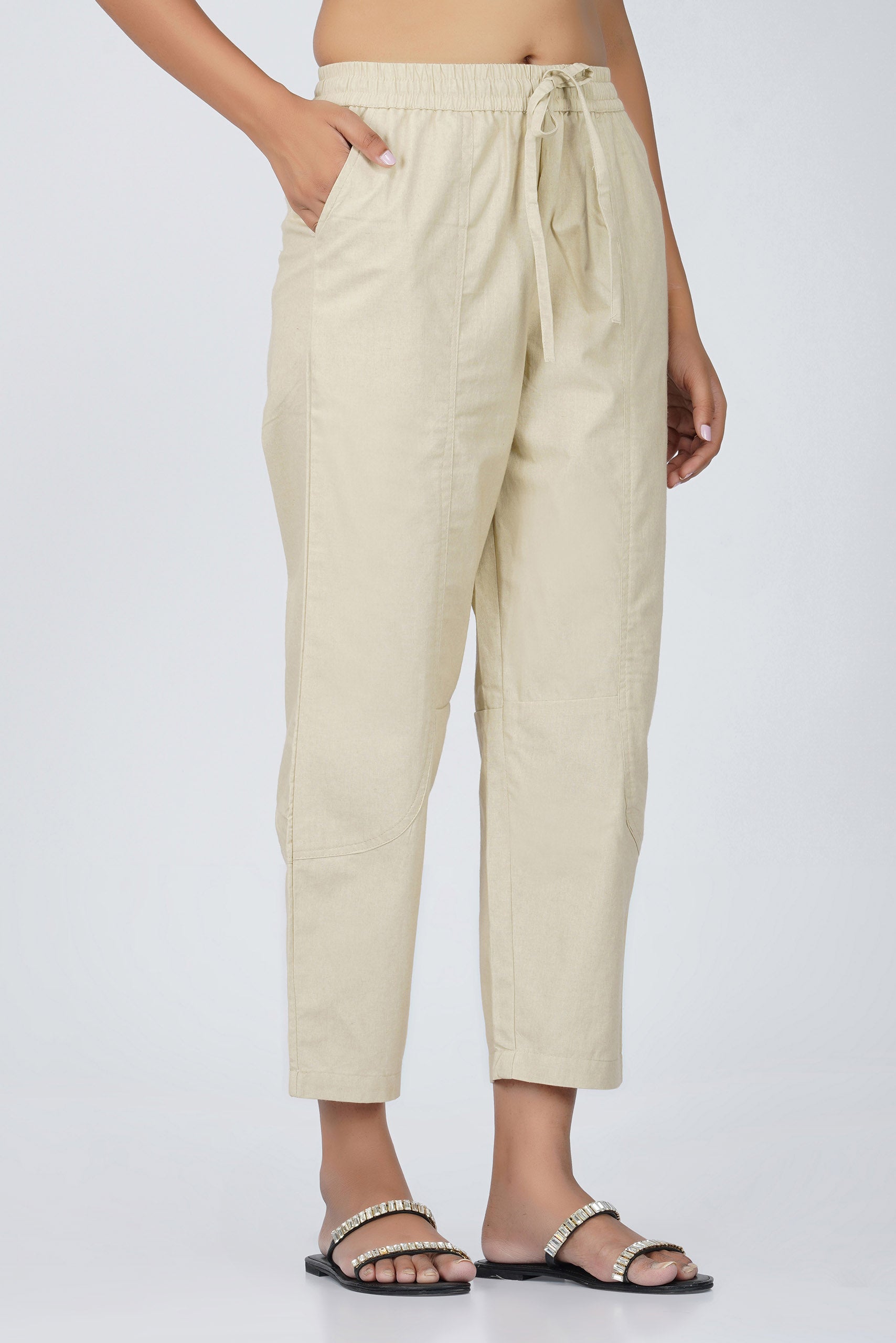 Beige Baggy Pant