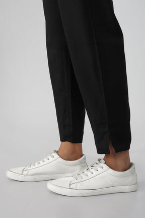 Black Airy-Cotton Trouser