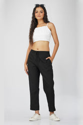 Black Airy-Cotton Trouser