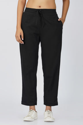 Black Airy-Cotton Trouser