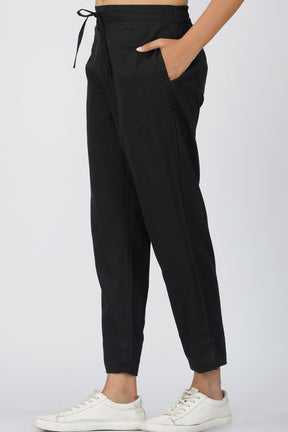 Black Airy-Cotton Trouser