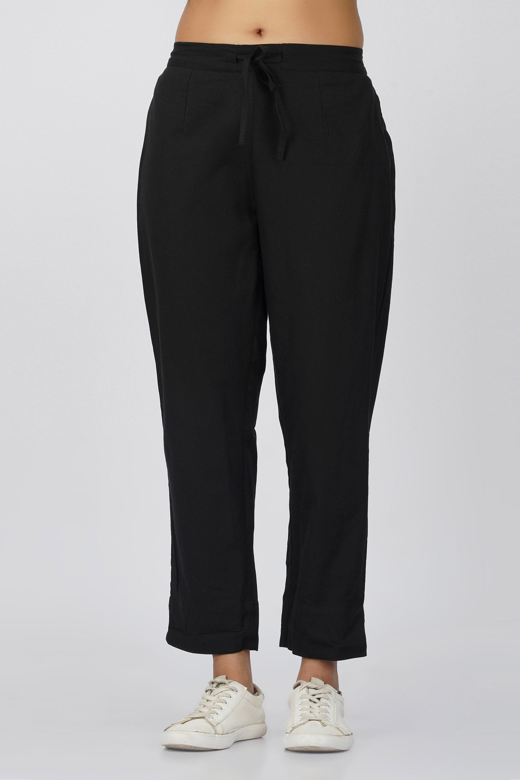 Black Airy-Cotton Trouser