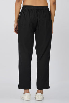 Black Airy-Cotton Trouser