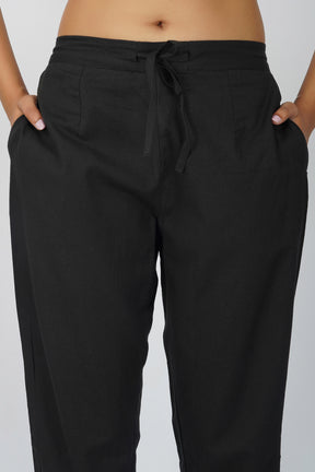 Black Airy-Cotton Trouser